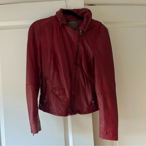 Red Muubaa Leather Moro Jacket - Size 6